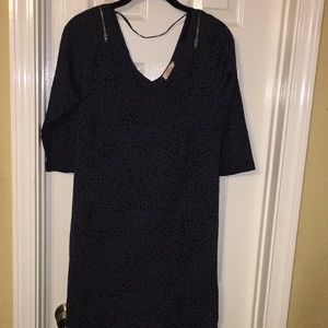 Ladies gray with black dots dress medium DDP maison Jules .